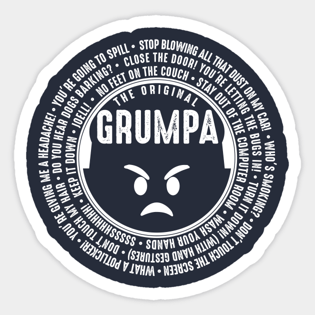 GRUMPA white Sticker by hamiltonarts